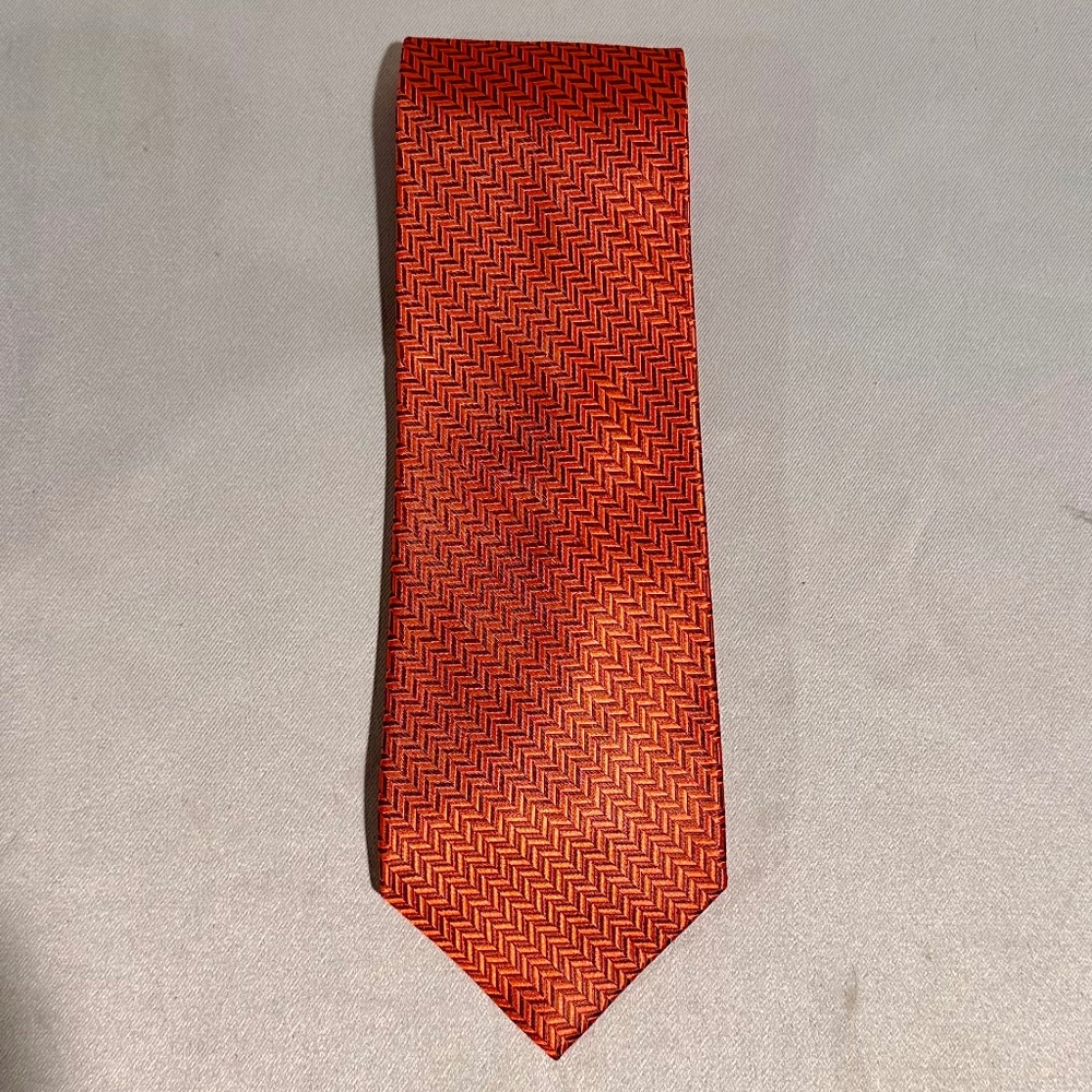 Vintage 100% Silk Orange Mens Neck Tie